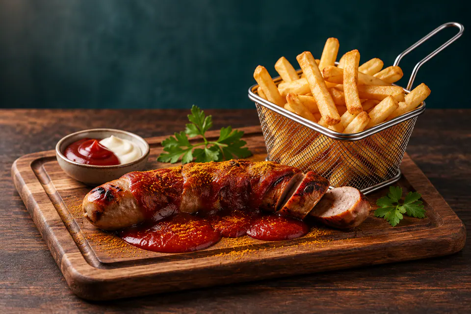 Currywurst mit Pommes
