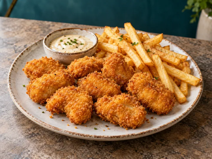 Chicken Nuggets mit Pommes